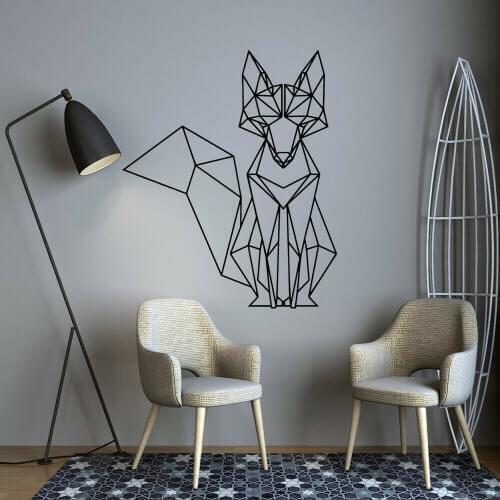 Nordic Abstract animal Wall Stickers Geometric Fox Wall Decals For Kids Rooms Vinyl Nursery Home bedroom Decor Wallpaper X604