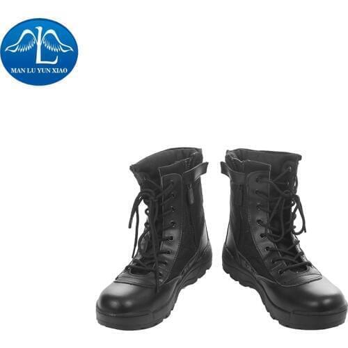 MANLUYUNXIAO New Movie Black Panther Erik Killmonger Cosplay Boots Halloween Carnival Cosplay Boot For Adult