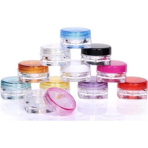 Wholesale 3g empty colorful cream jar 3cc powder jar cosmetic container makeup box hot sale