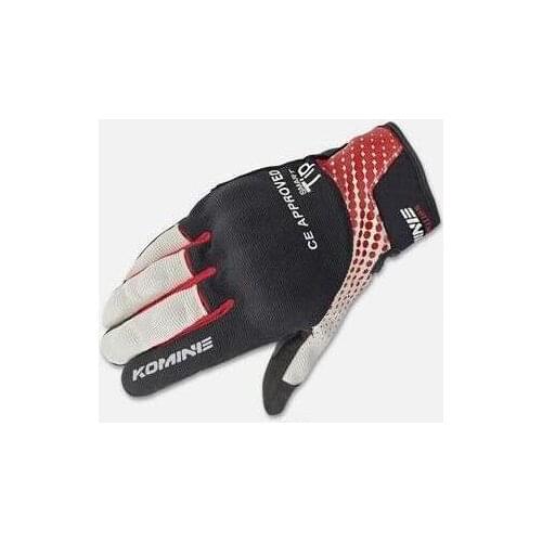 Komine GK176 Gloves Moto Street CE Protect Mesh Guantes Motorbike Motorcycle Black White Red Luvas Mens