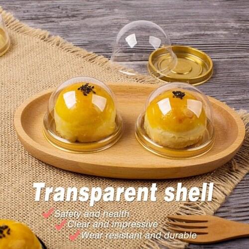 NHBR Clear Plastic Mini Cupcake Container 50 PC Mooncake Box Muffin Pod Dome Muffin Single Cupcake Holders Plastic Disposable