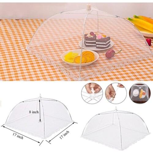 Hand-Woven Food Serving Tent Basket Tray Fruit Vegetable Bread Basket Simple Atmosphere Mesh Net Cover Reusable BBQ Lace Table