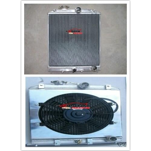 Full Aluminum Universal Radiator+Shroud+Fan For Honda Civic EK EG B16 B18 1992-2000 MT 32mm pipe 92 93 94 95 96