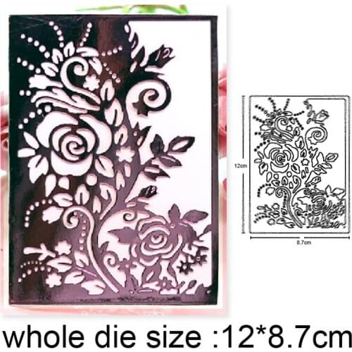 Craft dies Flower Background Frame Metal Cutting Dies DIY Scrapbooking die cut Embossing Album Card Making Stencil dies Template