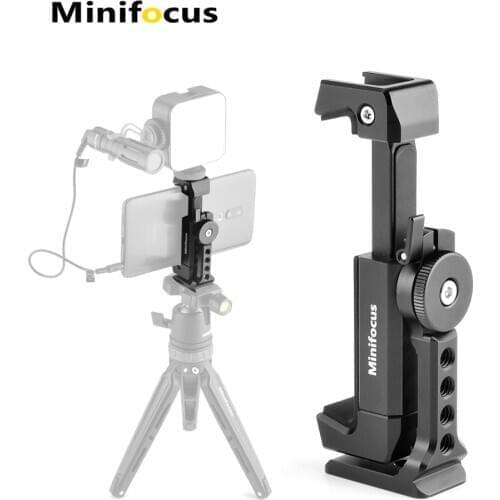 Tripod Phone Mount with Cold Shoe for Microphone LED Video Light Vlog Tripod Mount for iPhone 11 Pro Max XS Xs Max 8 Smartphones