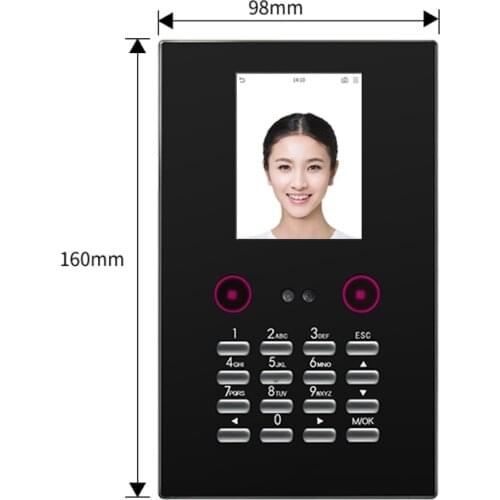 ZK EF200 2.8inch Face Facial Recognition Time Attendance System Machine Employee Office Attendance USB Time Clock Excel Report