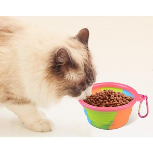 Folding Pet Dog Water Food Bowl for Small Dogs Camouflage Puppy Dog Cat Kedi Feeding Container Bottle Pet Feeder comedero perro