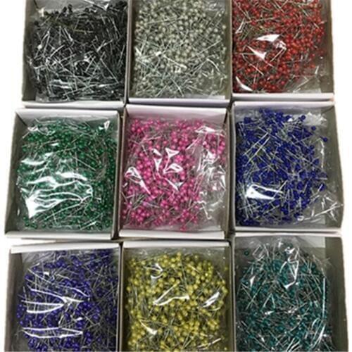 Fashion 800pcs/lot Sewing Needles Glass Head Bead Sewing Machine Needles Holder Glass Head Pins Knitting Needles Set