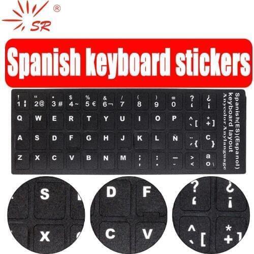 SR Standard Spanish Language Keyboard Stickers Protective Film Layout with Button Letters Alphabet for Computer Keyboard