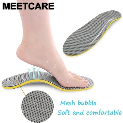1Pair Orthopedic Insoles Breathable Shock Absorption Flat Foot Insole Insert Arch Support Pad for Plantar Fasciitis Men Women