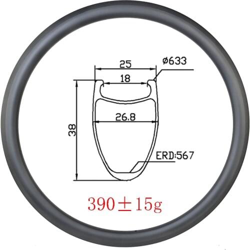 Ultralight 430g 38x25mm carbon rim Clincher 38C basalt track 25mm wide UD 3K 12k matte glossy Cyclocross road bike 24 28 32holes