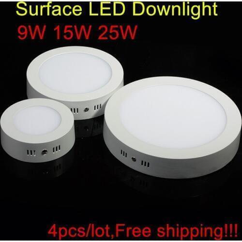 LED Panel Ceiling Light Down Light Surface Mounted Round Ceiling indoor Light AC85-265V 4pcs/lot, free shipping