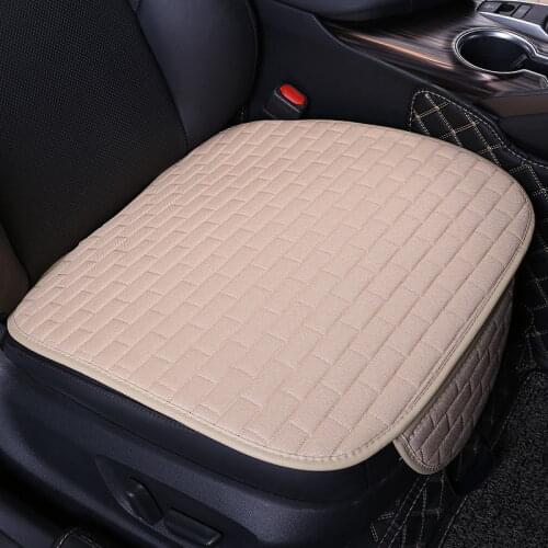 Flax Car Seat Cushion Pad Mat Breathable Auto Seat Protector Front Rear Automobile Seat Cover Accessories