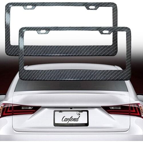 Universal License Plate Frame Carbon Fiber Stainless Steel License Plate Fins with Screw Kit for U.S. models
