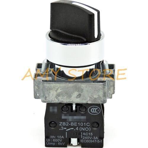 XB2-BD73 Three 3 Position Left Momentary + Right Self Lock Rotary Select Selector Switch 22mm 2NO Normal Open