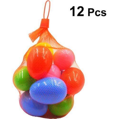12pcs Easter Eggs Plastic Easter Eggs Game Gift Eggs DIY Decoration For Easter Stuffer Easter Party Favors (Mixed Colors)