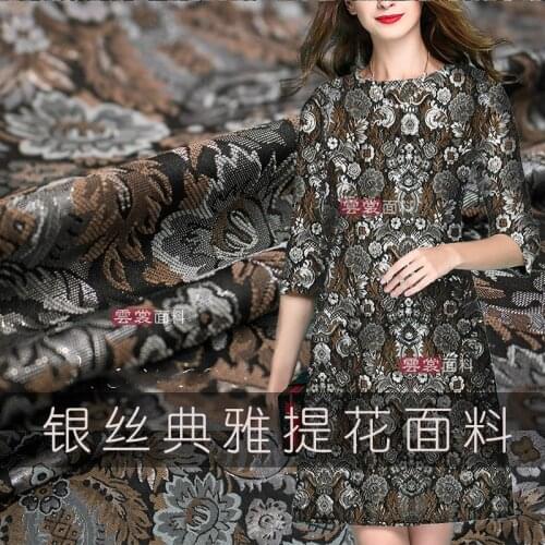 145cm vintage gold jacquard fabric dress suit jacket clothing jacquard fabric French jacquard dress fabric