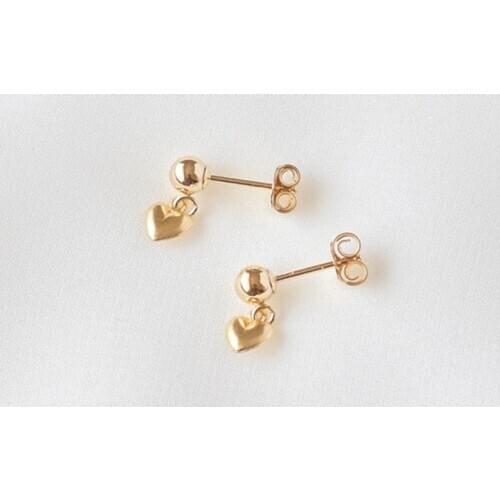 14K Gold Filled Tiny Heart Earrings Minimalism Jewelry Oorbellen Brincos Vintage Pendientes Boho Gold Earrings For Women