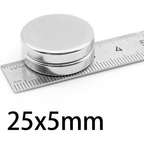 3-20PCS 25x5mm Permanent Magnetic 25mmx5mm Bulk Steel Round Magnets 25*5mm N35 Neodymium Disc Magnet 25*5 circular