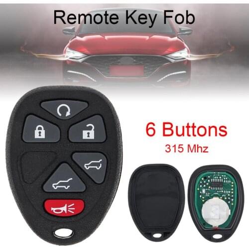 315MHz 6 Buttons Keyless Entry Remote Car Key Fob OUC60270 15913427 for Buick Cadillac Escalade Chevrolet GMC Yukon 2007-2010