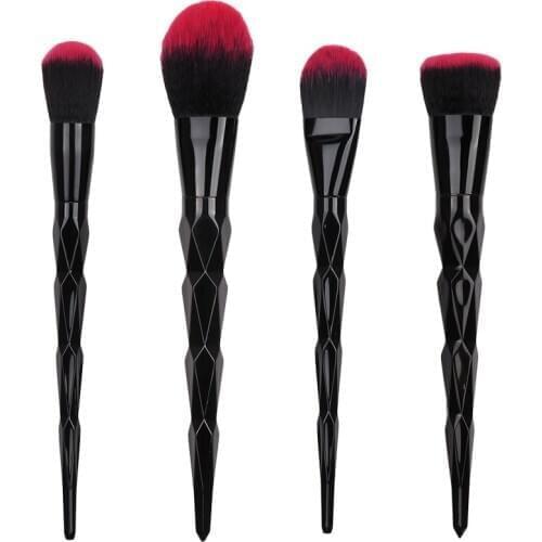 4pcs/Set Heated Blending Blush Metal Makeup Brushes Cosmetic Face Foundation Power Eyeshadow Make Up Brush Kit Maquiagem Cotton