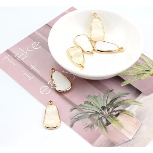 6pcs korean style Earrings For Women Resin Pendants White Imitation Shell Geometric Elegant Drop Earrings Diy Jewelry Making