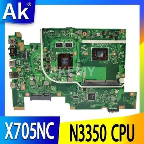 Akemy X705NC Laptop Motherboard for ASUS Vivobook X705NC X705N original Mainboard work 100% N3350 CPU GT810M-2GB GPU