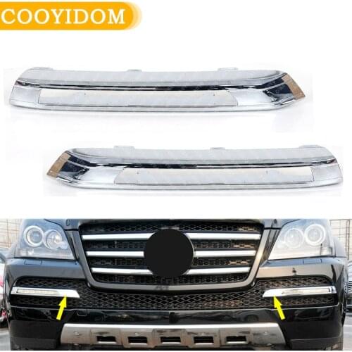 Car Front Bumper Daytime running lamp Chrome Trim Molding Cover For Mercedes Benz W164 GL350 450 2010-2012 1648840423 1648840323