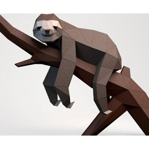 Paper Model DIY Papercraft Australian Sloth Handicraft Wall Decoration Handmade Toys Animal Model Creativity Low Poly Polygon