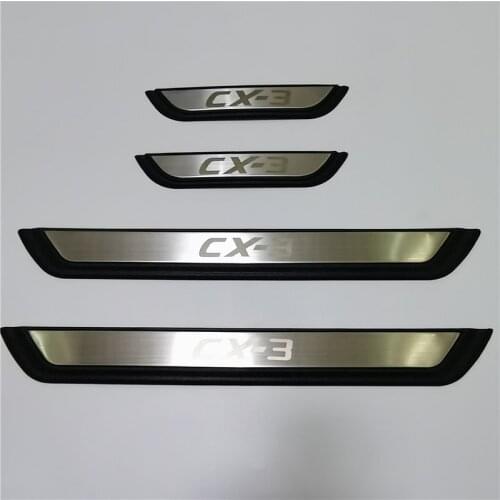 For Mazda CX-3 CX3 2017 2018 2019 2020 Door Sill Scuff Plate Cover Sticker Exterior Welcome Kick Pedal Protector Car Accessories