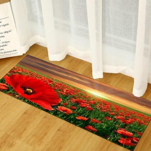 Home Doormat 3D Scenic Print Bedroom Living Room Long Floor Area Rugs Nonslip Kitchen Bathroom Carpet Washable Hallway Mats