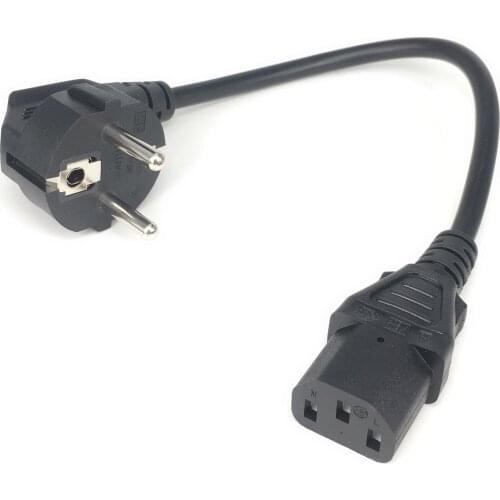 Europe EU plug Germany, France to IEC C13 Power Cord 0.3M IEC 320 C13 European Kettle 2 Pin AC Round EU Plug Power Cable