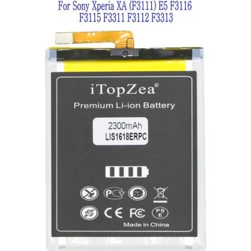 ITopZea 1x 2300mAh LIS1618ERPC Replacement battery for Sony Xperia XA F3111 E5 F3116 F3115 F3311 F3112 F3313 Batteries