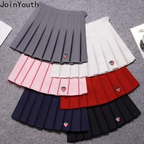 Joinyouth Pleated Skirt Summer Womens High Waist Embroidery Mini Faldas Fashion Slim Waist Casual Tennis Skirts School 7b015