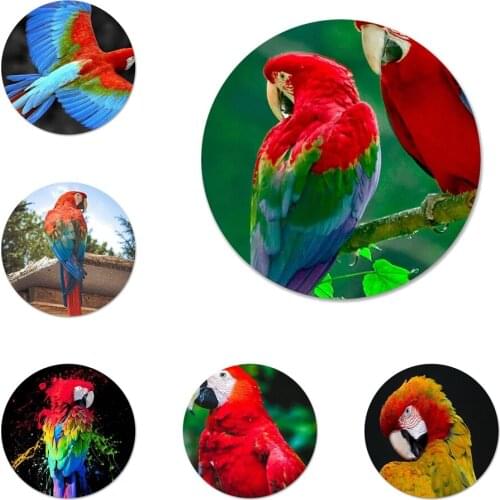 58mm Colorful Rainbow Macaw Parrot Icons Pins Badge Decoration Brooches Metal Badges For Backpack Decoration