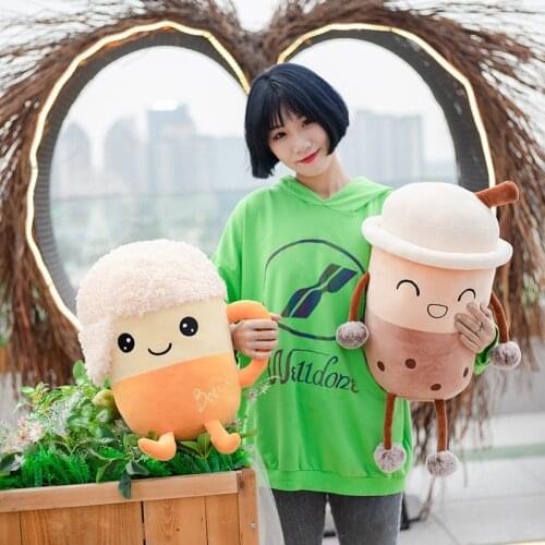 23~60cm Cute Beer Cup Plush Toy Soft Stuffed Milk Tea Cup Doll balls Bubble Tea Stuffed Pillow Cushion Cute Kids Birthday Gift