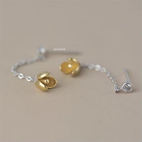 Fashion Sweet Gold-Plated Turmeric Flowers Stud Earrings For Women 925 Sterling Silver Hotsale Jewelry 2021 Mujer Bijoux SE110