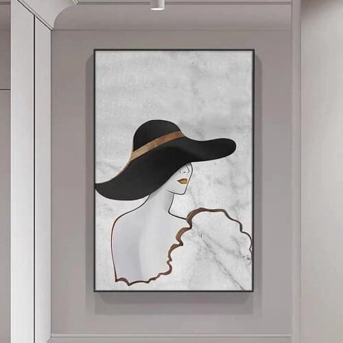 Fashion Woman Poster Modern Abstract Paintings for Interior Frameless Picture for Home Decor Girl Room Decor Prints