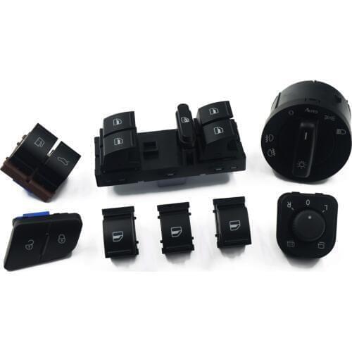 Window Headlight Mirror Tailgate & Fuel Door Control Hazard Warning Switch For VW Passat B6 1K0941431AS 1K0959565J 7L6 959 855B