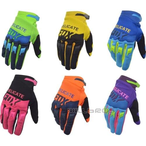 Delicate Fox Mountain Bicycle Offroad Guantes Downhill Bike Luvas Air Mesh Cycling Race Gloves