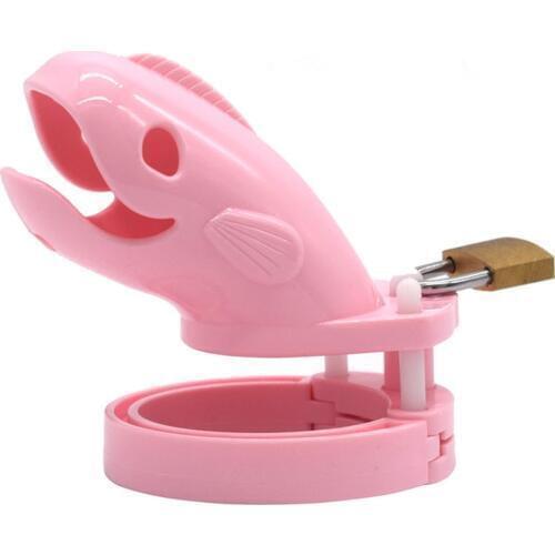Plastic Male Chastity Device Whale Cock Cage With 5 Size Rings Brass Lock Number Tags Sex Toys Penis Ring Man sex Products