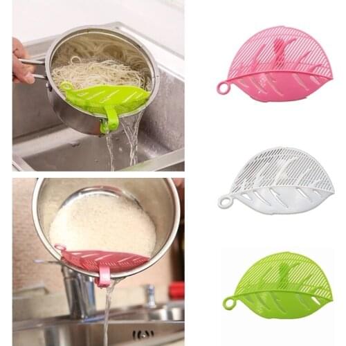 1PC Leaf Shape Rice Wash Sieve Durable Clean Cleaning Gadget Kitchen Clips Tools Well Designed Constructed Cleaning Rice Tool