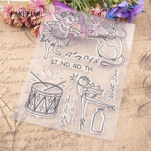 PANFELOU The animal orchestra Transparent Clear Silicone Stamp/Seal DIY scrapbooking/photo album Decorative clear stamp sheets
