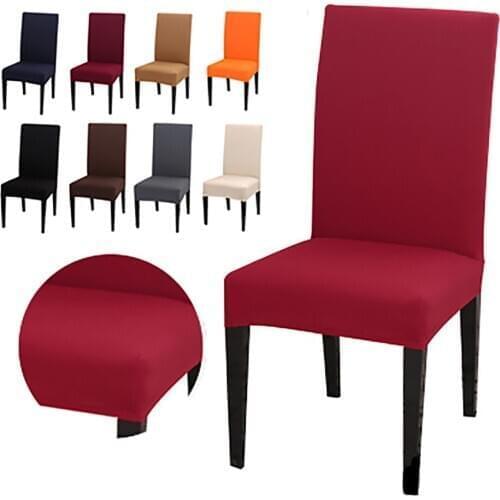 Jacquard Plain Dining Chair Cover Spandex Elastic Chair Slipcover Case Stretch Chair Cover for Wedding Hotel Banquet Living Room