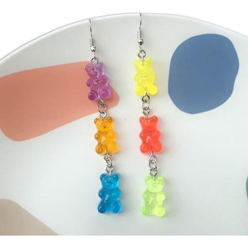 Gummy Bear Earrings Jewelry Vintage Hoop Cute Kawaii Accessories Personalized Gift Piercing Emo Designer Wholesale For Women
