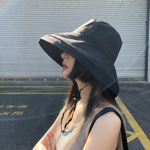 2021 NEW Fashion Summer Big Brim Sun Hat For Female Seaside Sun Protection UV Cap Japanese Wild Fisherman Hat Korean Version