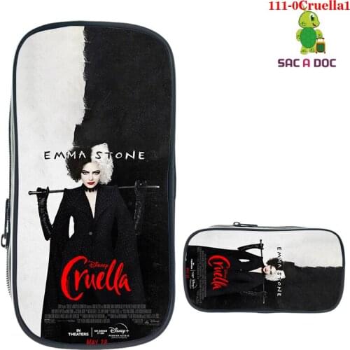 Cruella 3D Print Pencil Bag Women Cosmetic Bags Stationery Storage Bag Girls Cruella Pencil Case School Supplies Makeup Pouch