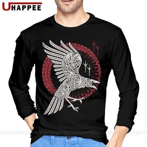 Hip Hop Viking Ragnars Raven Great T-shirts Men Promotion Men Custom Long Sleeve Autumn Cotton Plus Size Primer T Shirts