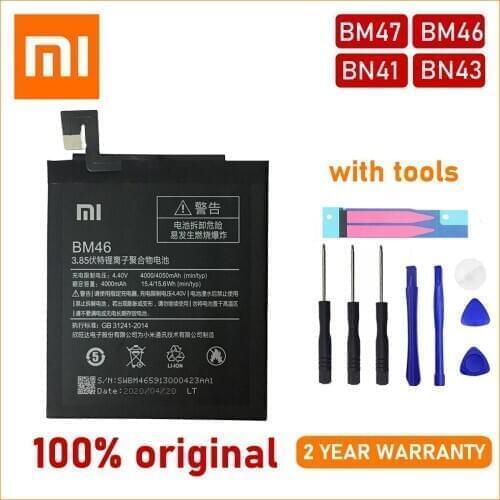 Xiao Mi Original For Xiaomi BM46 BM47 BN41 BN43 High Quality Batteries With Tools+Tracking Number