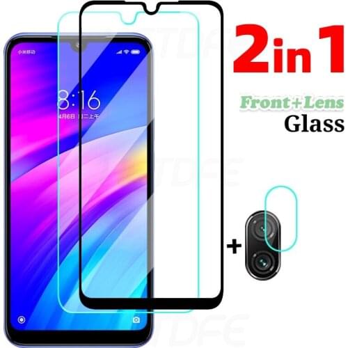 2 in 1 Camera Lens Film Protective Glass for Xiaomi Redmi Note 7 8 Pro 8T Screen Tempered Glass for Redmi 8 8A 7 7A Safety Glass